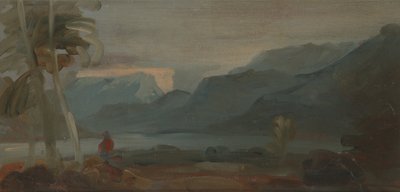 Gebirgslandschaft mit Figuren und Vieh von Unbekannt Unbekannt